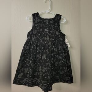Charming Black Floral Kids Dress